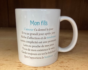 Mug personnalisé cadeau Mon fils, noël, anniversaire...