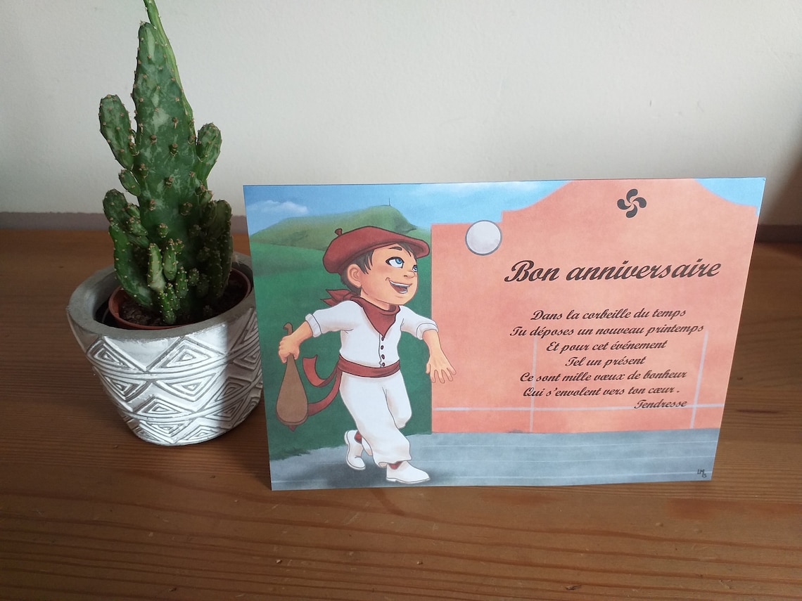 Basque Theme Happy Birthday Card - Etsy