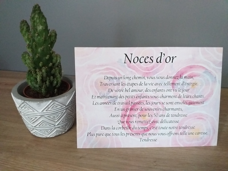 carte baptême Noces d'or
