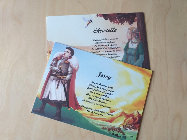 carte prénom chevalier ou princesse image 1
