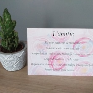 carte poème L'amitié