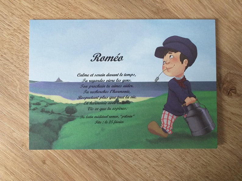 carte postale prénom Normand garçon