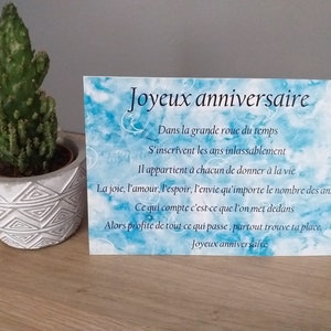 carte poème anniversaire