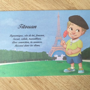Carte postale prénom Paris garçon