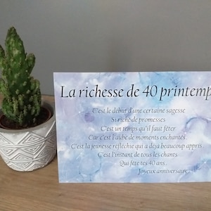 40th birthday card