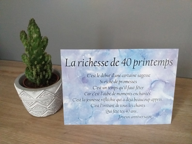carte anniversaire 100 ans 40 ans