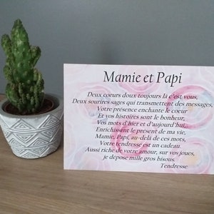carte poème Mamie et papi