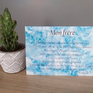 carte poème Mon frère