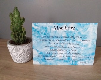 carte poème Mon frère