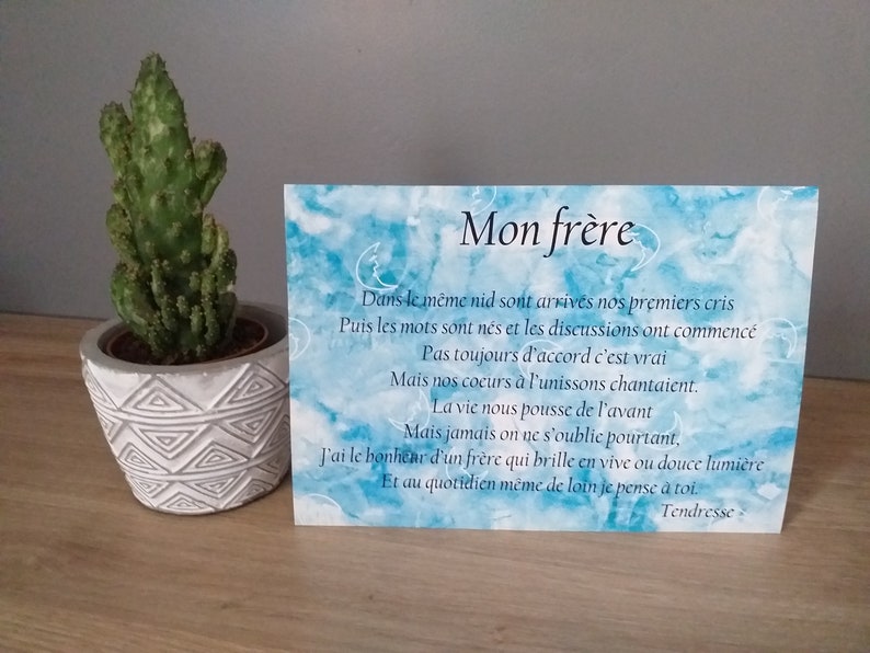 carte poème Maman Mon frère