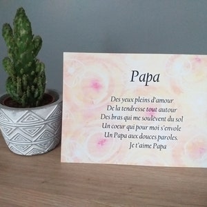 carte poème Papa