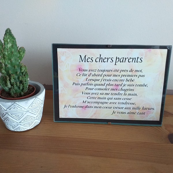 carte poème Mes chers parents