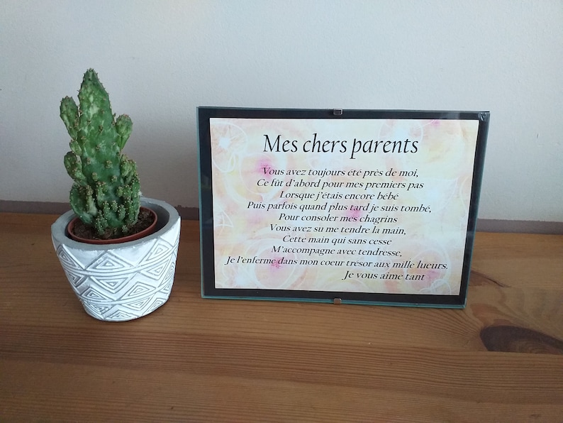 carte poème Maman Mes chers parents