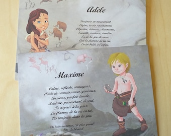 Postal con el nombre prehistórico