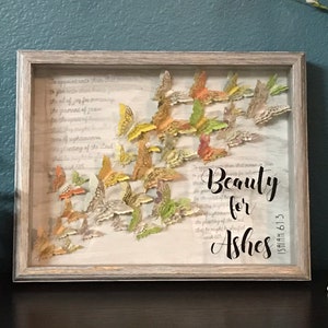Beauty for Ashes Butterfly Shadow Box