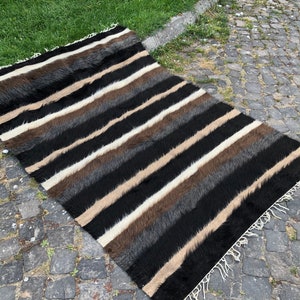 Handwoven Rug, Angora Kilim Rug, Blanket Rug, Turkish Rug, 188 x 132 cm 6.1 x 4.3 Ft, Boho Decoration Rug, Vintage Rug, Free Shipping image 1