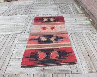 Turkish Kilim, Vintage Rug, Red Rug, Home Decoration Rug, Kilim Rug, FREE SHIPPING, 169 x 85 cm=5.5 x 2.7 ft