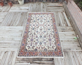 Turkish Rug, Oriental Area Rug, Oushak Rug, Bohemian Floor Rug, 200 x 121 cm = 6.5 x 3.9 ft, Hand Knotted Rug, Etsy Rug, Free Shipping