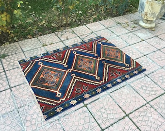 Turkish Area Rug Vintage Rug Hand Knotted Rug Ethnic Rug Oriental Area Rug Bohemian Floor Rug FREE SHIPPING, 139 x 98 cm = 4.5 x 3.2 ft