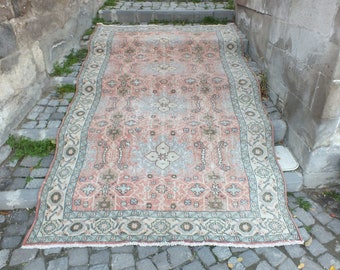Turkish Oushak rug, Vintage Large rug, Natural Wool Rug, Handwoven rug, 316 x 192 cm=10.3 x 6.2 Ft, Floor Rugs, Oversize Rug, FREE SHIPPING