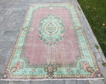 turkish oversize rug vinatge rug oushak rug wool rug boho rug large rug decorative rug area rug floor rug 286 x 180 cm = 9.3 x 5.9 Ft