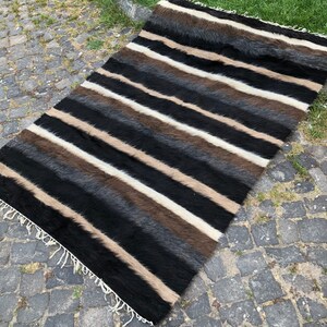 Handwoven Rug, Angora Kilim Rug, Blanket Rug, Turkish Rug, 188 x 132 cm 6.1 x 4.3 Ft, Boho Decoration Rug, Vintage Rug, Free Shipping image 5