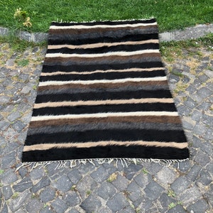 Handwoven Rug, Angora Kilim Rug, Blanket Rug, Turkish Rug, 188 x 132 cm 6.1 x 4.3 Ft, Boho Decoration Rug, Vintage Rug, Free Shipping image 4