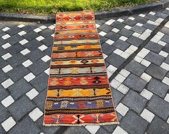 Rug Runner, Kitchen Rug, Corridor Rug, Handmade Rug, 192 x 65 cm = 6.2 x 2.1 Ft, Handweaved Rug, Oriental Floor Rug, Free Shipping