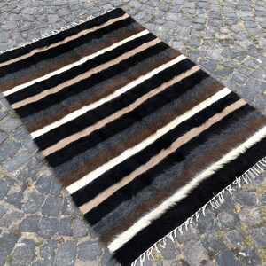 Handwoven Rug, Angora Kilim Rug, Blanket Rug, Turkish Rug, 188 x 132 cm 6.1 x 4.3 Ft, Boho Decoration Rug, Vintage Rug, Free Shipping image 6