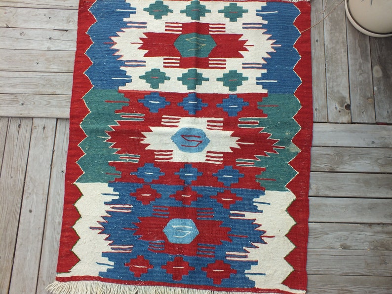 Anatolian Rug Home Decor Turkish Kilim 105 X 87 cm = 3,4 x 2,8 ft Free Shipping Kilim Rug Small Kilim Boho Rug Vintage Kilim