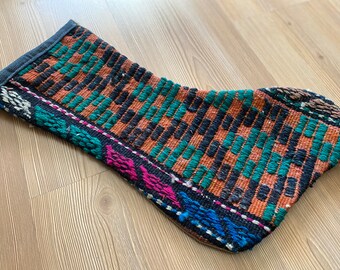 Turkish Sock Rugs, Kilim Stocking, Gift Stocking Rug, Hand Woven Sock, Wall Hanging Rug, New Year Stocking, Christmas Socks, 1.5 x 0.9 Ft