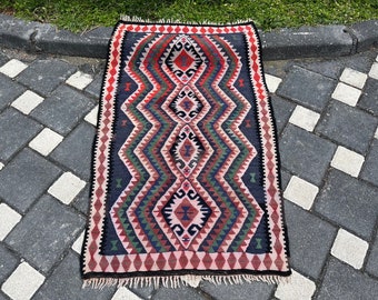 Tapis turc, tapis kilim, tapis bohème, tapis oushak, décoration d'intérieur, 110 x 69 cm = 3,6 x 2,2 pieds, tapis bohème, tapis décoratif, tapis de Turquie