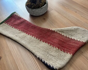 Christmas Kilim Stockings, New Year Stocking, Gifts Christmas sock, Knitted christmas stockings, For Gift Rug, Home Design, Gift,Sock