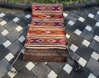 Sac, sac fait main turc, tapis décoratif vintage, tapis bohème en laine, tapis kilim, décoration d'intérieur, 115 x 63 cm = 3,7 x 2 pieds, livraison gratuite