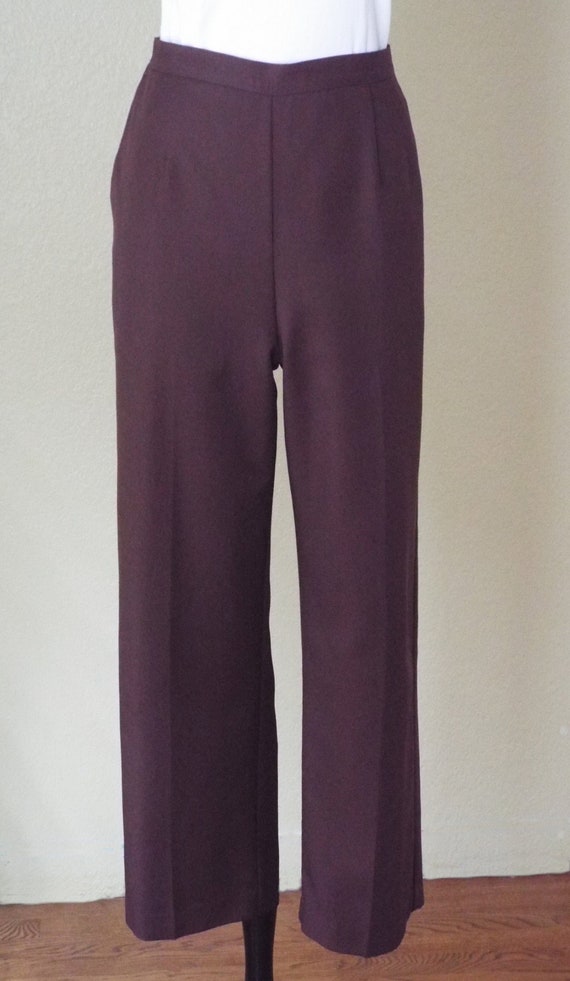 Alfred Dunner Women 2PC Purple Polyester 3/4 Sleeve Pants Suit Size 18