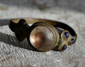 Nordic Authentic Ring with Stones, Ancient Medieval Ring, Size 11, 18th Century Pagan Ring