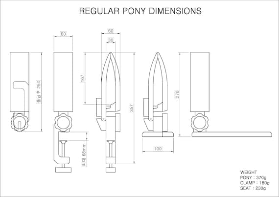 Regular leather clamp, Lacing and Stitching Pony,  In 3-5 business days after shipment