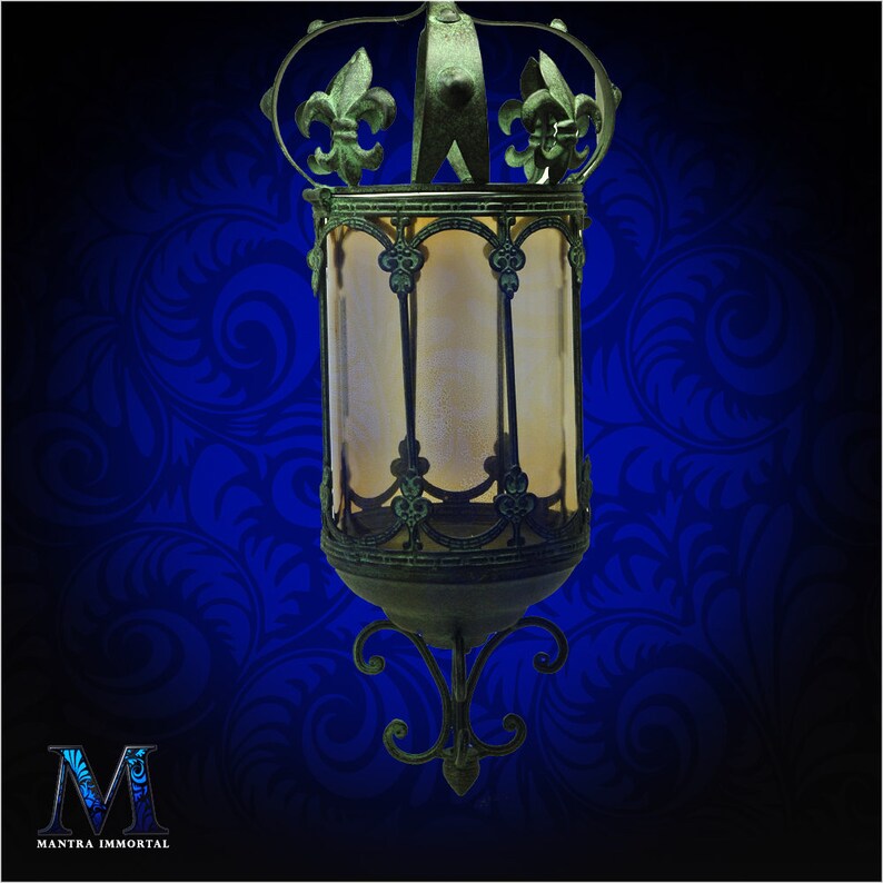 Medieval Candle Lantern with Glass Enclosure Embossed Royal Etsy