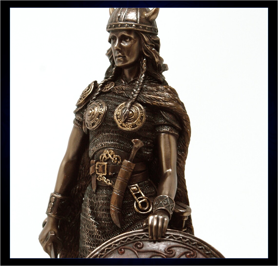 Lagertha Bronze Viking ShieldMaiden Statue 11 inches tall Etsy