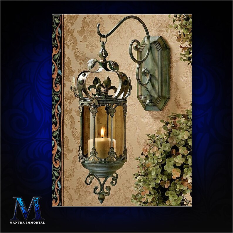 Medieval Candle Lantern with Glass Enclosure Embossed Royal Etsy
