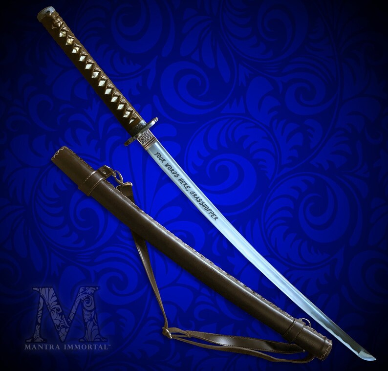 Custom Engraved Samurai Sword Functional and Personalized, Shoulder-Slung Clan Sakai Katana with Free Engraving image 3