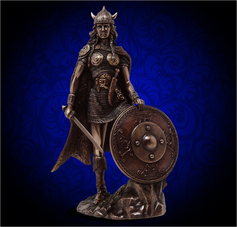 Lagertha Bronze Viking ShieldMaiden Statue 11 inches tall Etsy