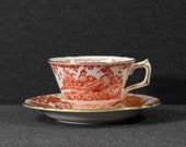 Royal Crown Derby - Red Aves - Teacup and Saucer