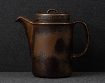 Vintage Arabia Finland Ruska Coffee Pot made of Stoneware.