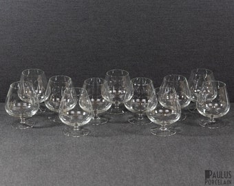 11 Crystal Cognac Glasses