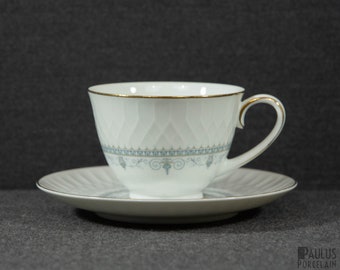 A Noritake Lorenzo Pattern Fine Porcelain Teacup and Saucer