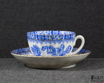 A Tuppack China Blue Tiefenfurt Silesia Teacup and Saucer