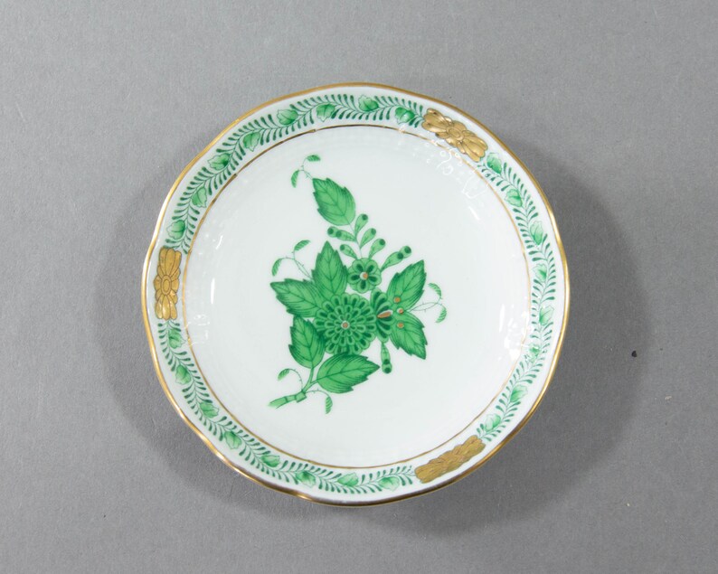 Butter Pat Apponyi Chinese Bouquet Green Herend Hungary
