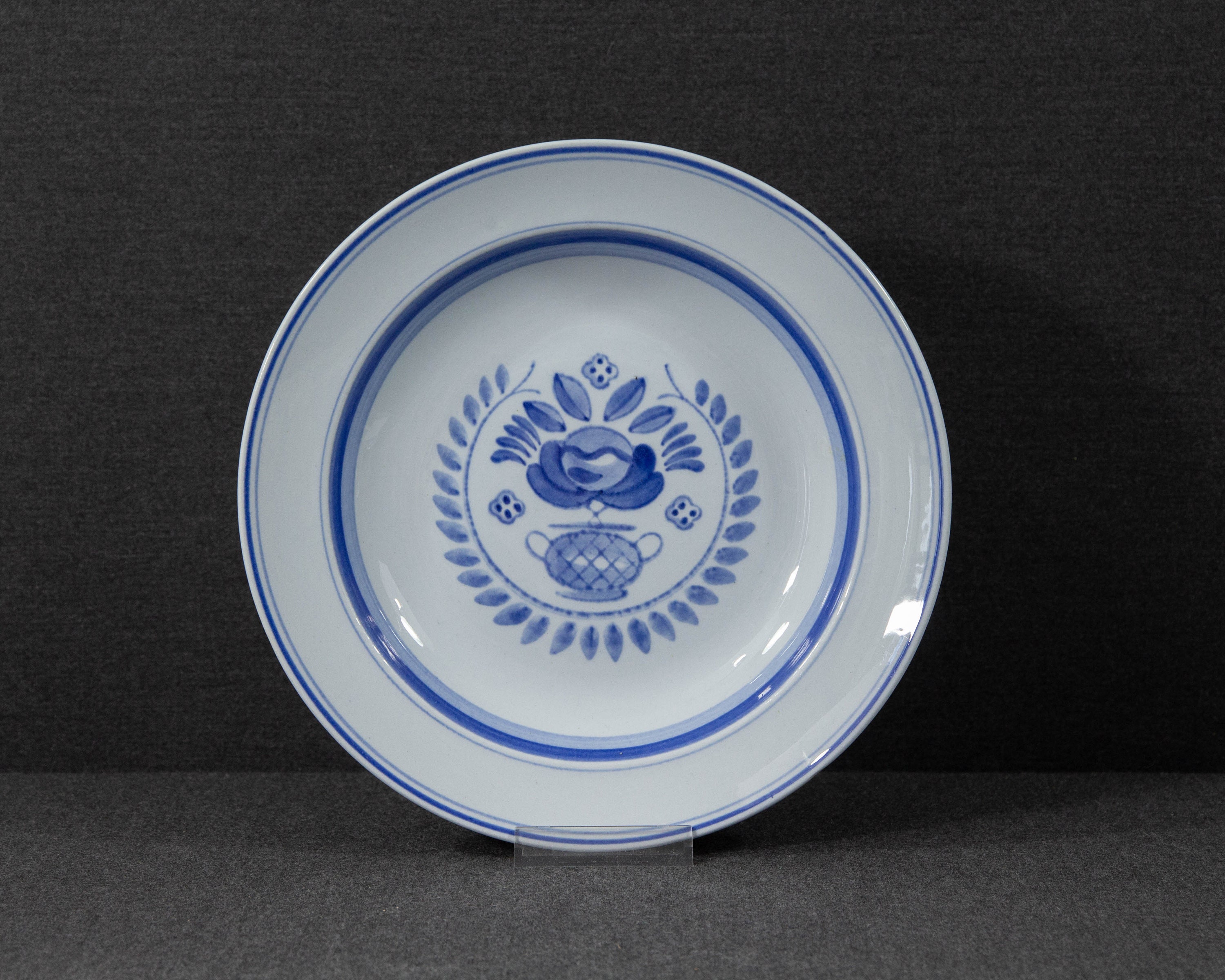 A Charming Arabia Finland Blue Rose Soup Plate or Pasta