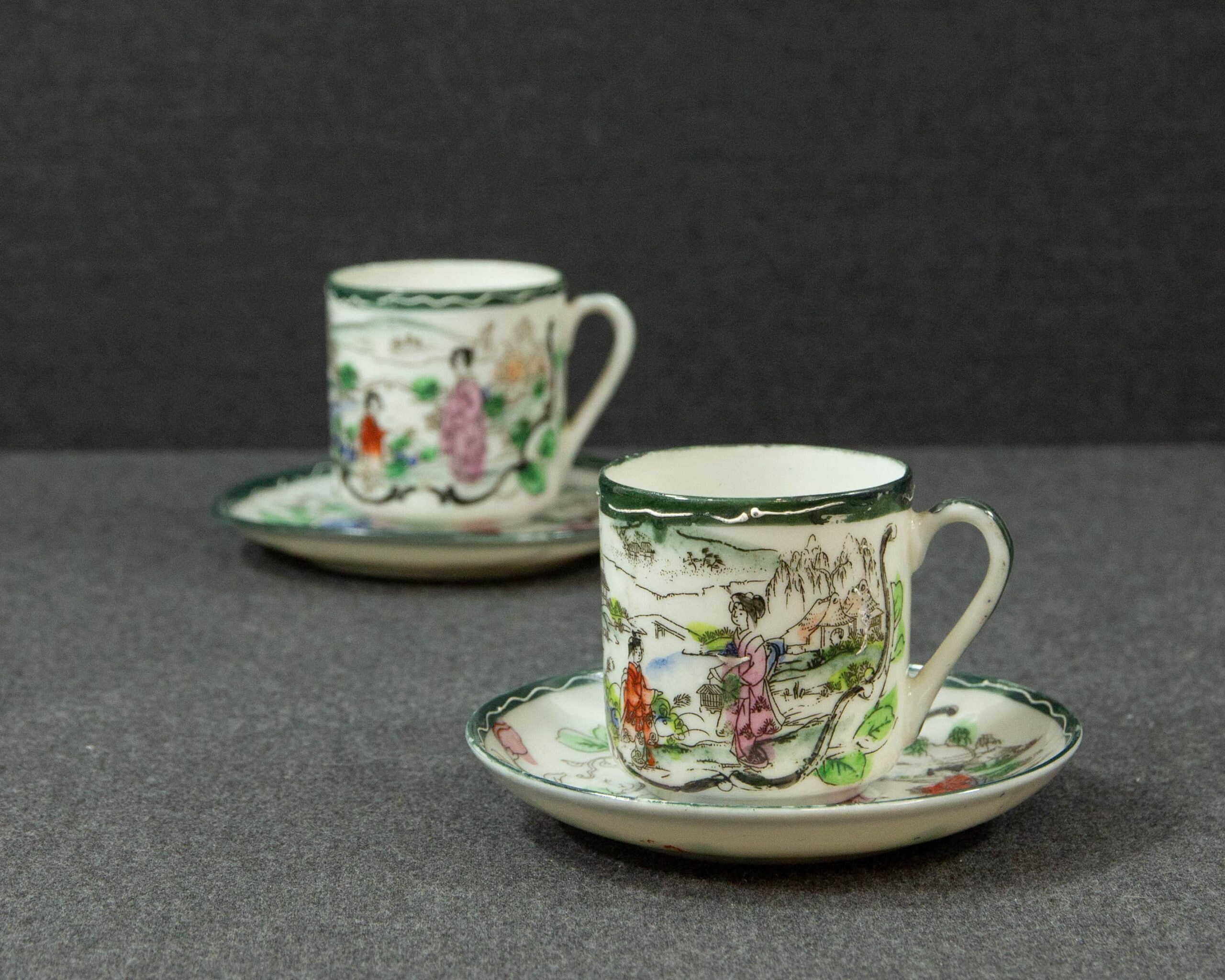 Antique Japanese Coffee Cup and Saucer Etsy